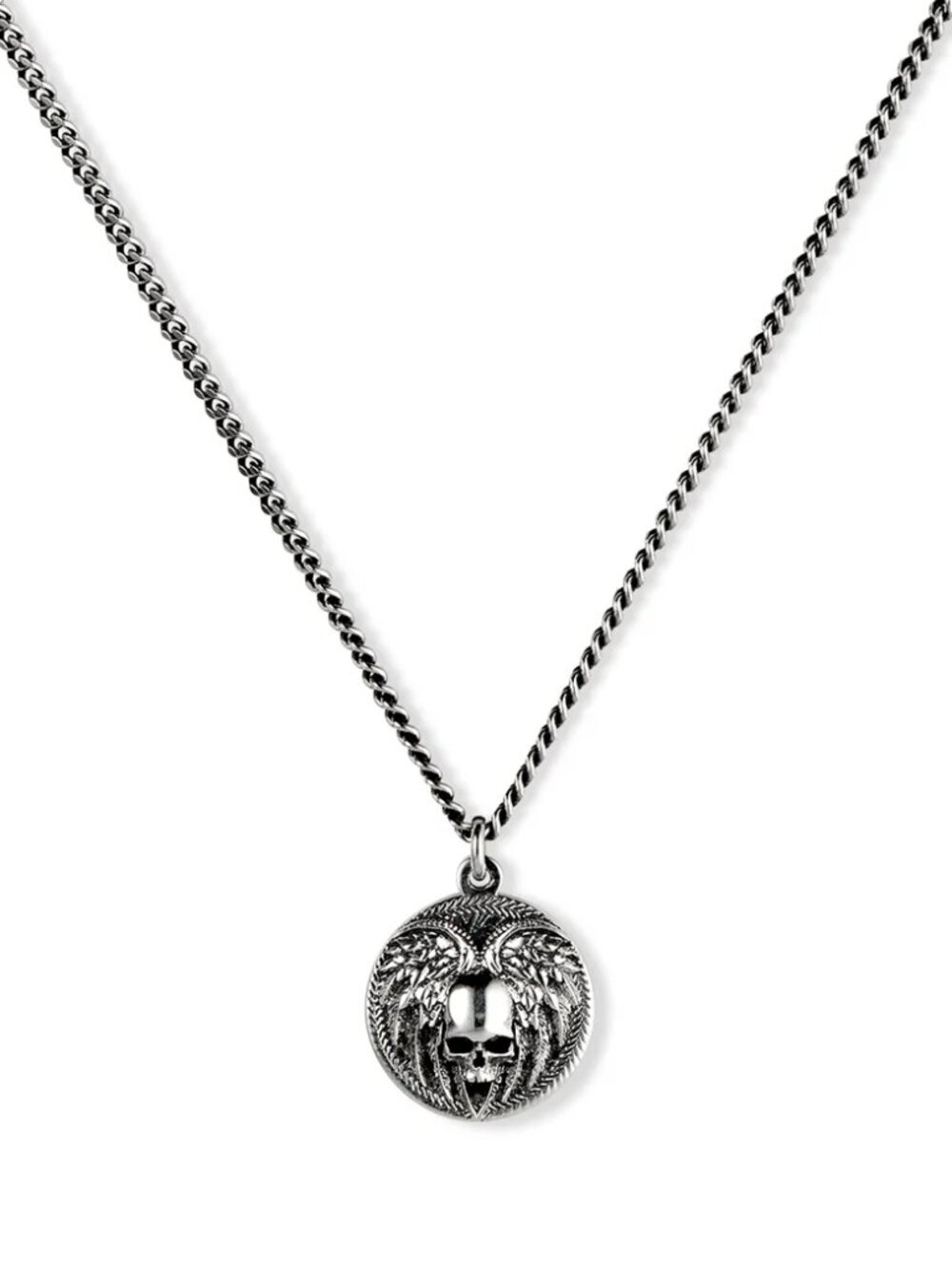 Emanuele Bicocchi Skull Coin Pendant Sterling Silver Necklace Made in Italy